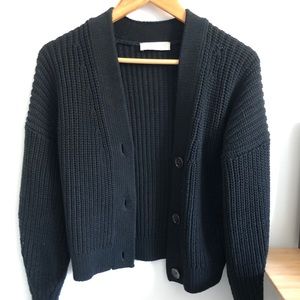 Everlane Cotton Button Down Cardigan XS Black